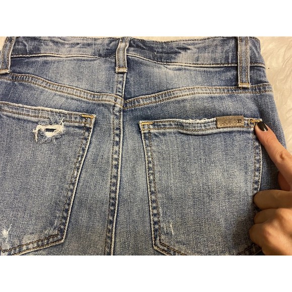 Joe’s Microflare High Rise Skinny Flare Ripped Distressed Jeans Size 24 Midge - Picture 10 of 10